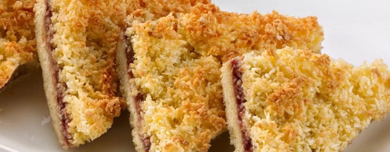 Raspberry and Coconut Slice