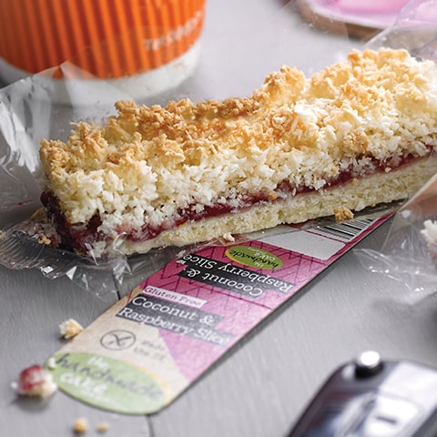 Gluten Free Coconut & Raspberry Slice Individually Wrapped